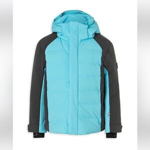 Bogner Kids Ski Jacket Coat Nils Gray and Light Blue Boys Girls Size Large